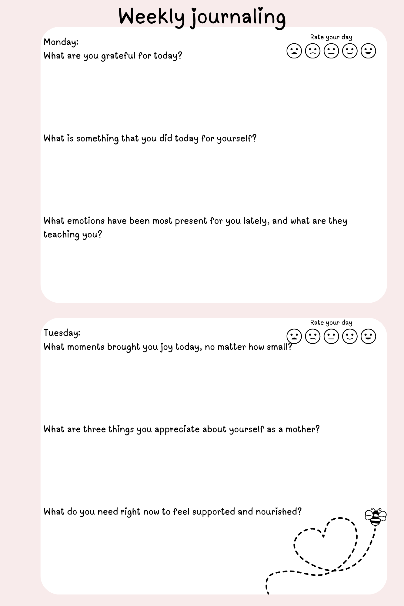 Motherhood Journey Journal Digital Download